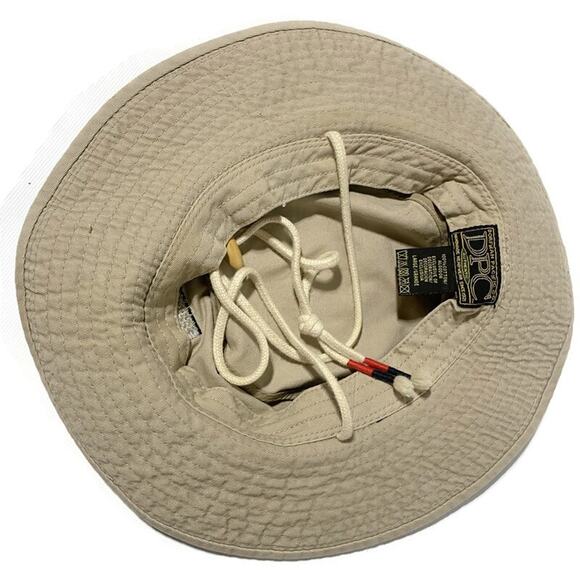 Dorfman Pacific Safari Hat Large Bald Head Island US Flag Tan Khaki Floppy - Picture 4 of 8